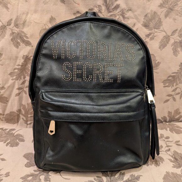 Victoria's Secret Handbags - Victoria's Secret Black Glam Rock City Backpack, Used!
